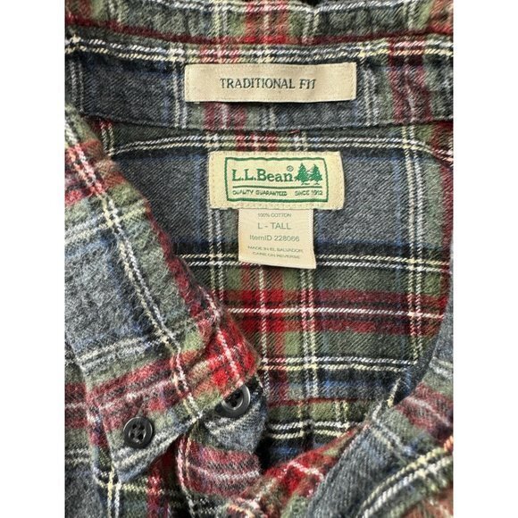L.L. BEAN‎ FLANNEL BUTTON UP SHIRT SIZE L TALL | G1 - Picture 2 of 5